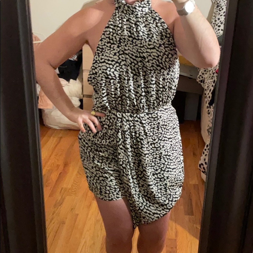 NWT leopard skirt front romper size 10US